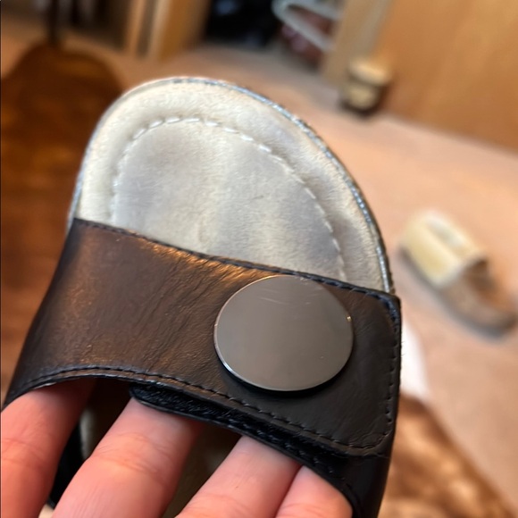 Rieker Black Leather Women's Sandals 39 - Picture 8 of 9